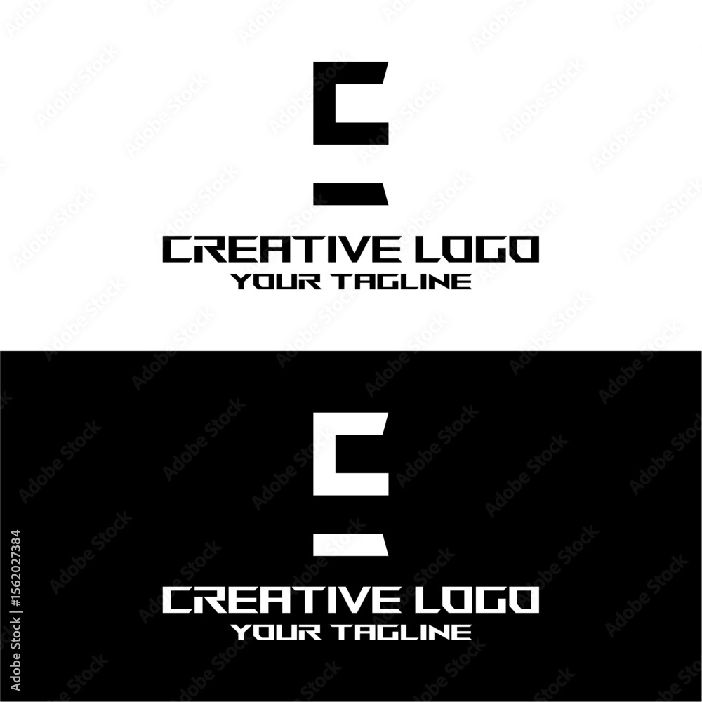 Obraz premium creative letter logo e design vector