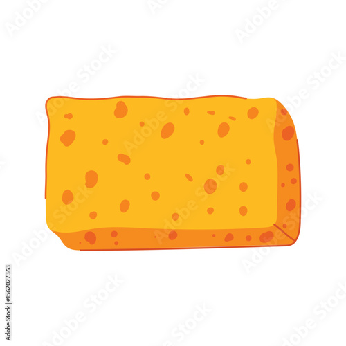 hygiene yellow sponge cartoon vector illustration