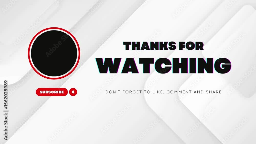 Thanks for watching YouTube End screen black and white video 4k
