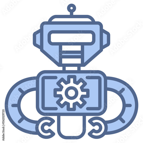 Robotics Automation Blue Icon