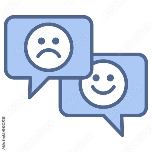 Sentiment Analysis Blue Icon