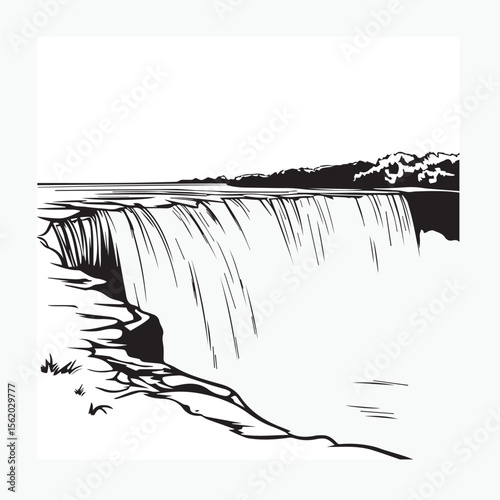niagara falls vector illustration