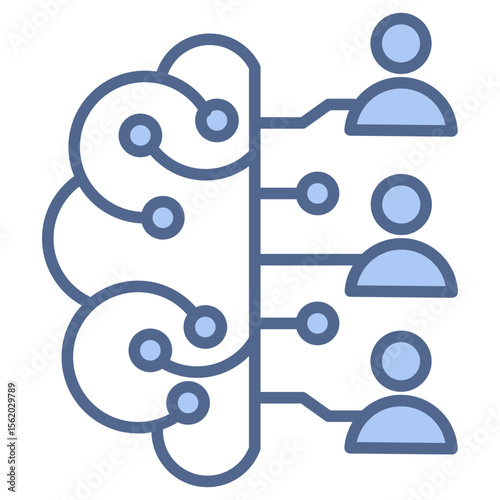 Swarm Intelligence Blue Icon