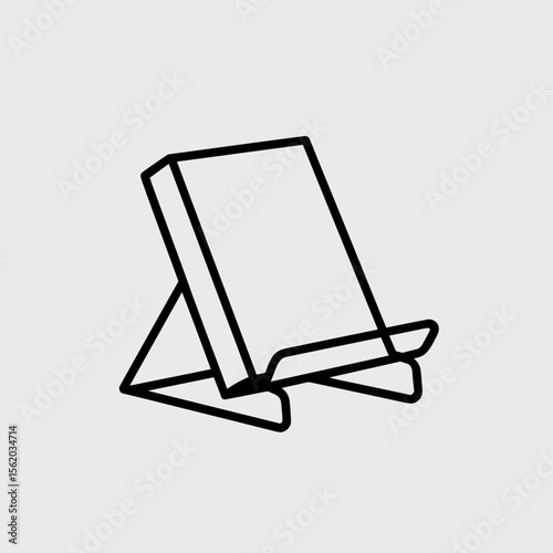 Minimalist line art book display stand in simple design  