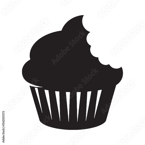 Topped with sweetness – Cupcake silhouette presented in creative Cupcake vector – Cupcake illustration

