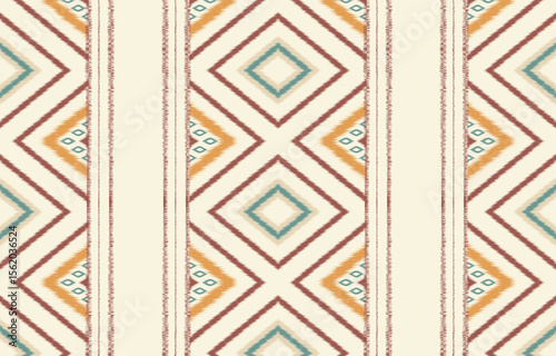 Geometric ethnic oriental ikat seamless pattern  color oriental. Aztec ornament print. Design for background ,curtain, carpet, wallpaper, clothing, wrapping, Batik, vector illustration.