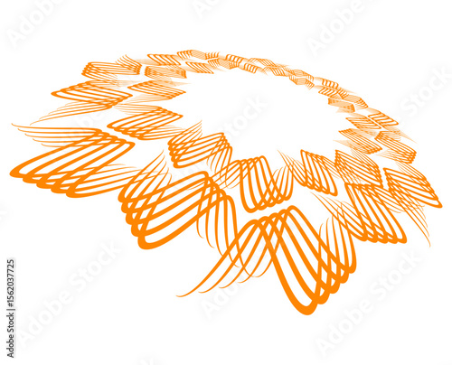 autumn leaves vector illustration Design Element Wave Lines Guilloche curve line Background circle for Pattern branding Frame border certificates, diplomas