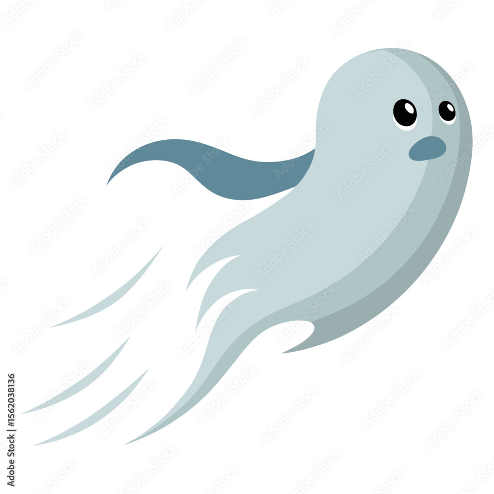 Vector silhouette illustration of a ghost flying at high speed Vector silhouette illustration of a ghost flying at high speed