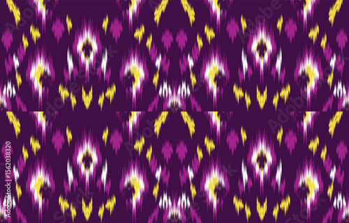 Geometric ethnic oriental ikat seamless pattern  color oriental. Aztec ornament print. Design for background ,curtain, carpet, wallpaper, clothing, wrapping, Batik, vector illustration.
