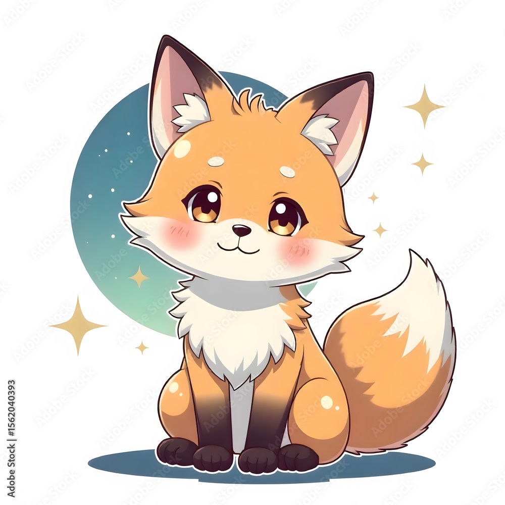 Obraz premium red fox cartoon