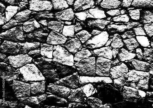 Large vector stone wall texture with a transparent background