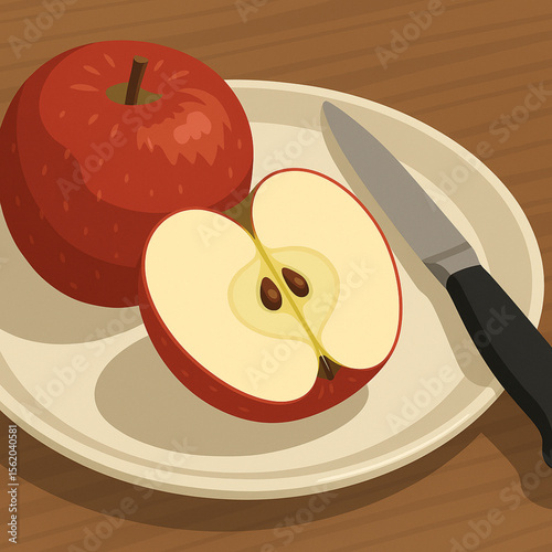apple on a plate