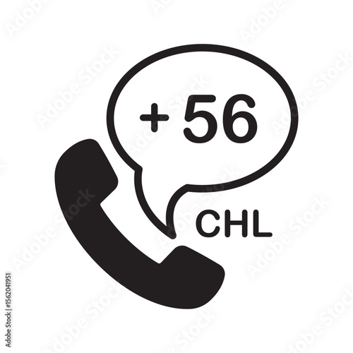 Chile Phone Number Icon | Dialing Code