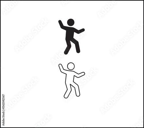 Dance icon, simple flat outline style
