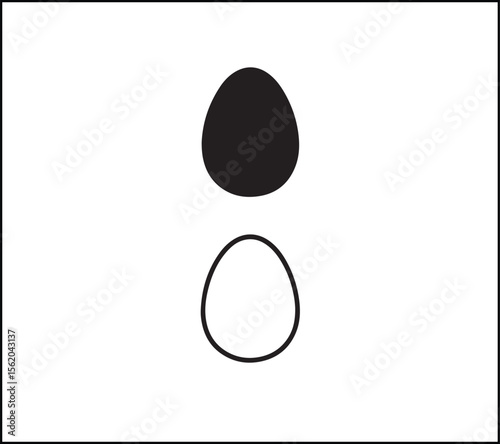 Egg icon, simple black white flat style