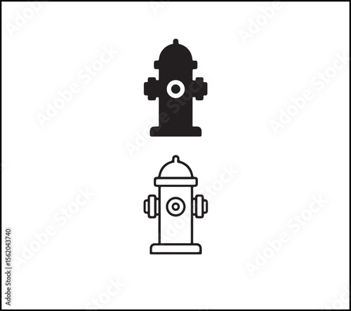Fire hydrant icon, clean black white flat icon