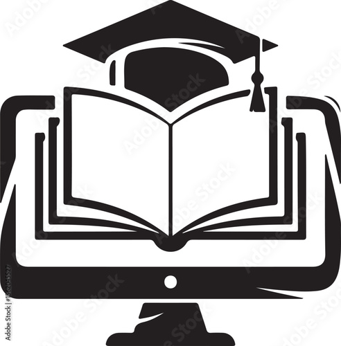 Graduation cap, diploma, and books symbolize academic success and the culmination of university education