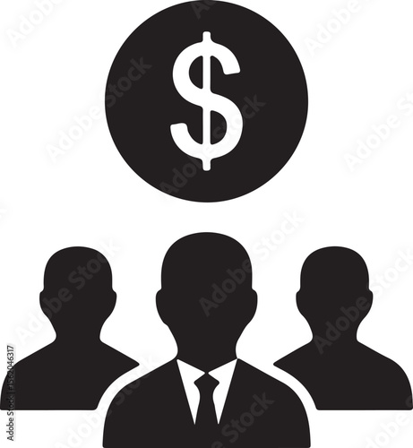 A 3D business icon set featuring diverse people, money symbols, and currency signs representing success, finance, and wealth