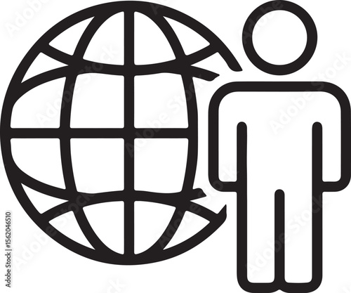 Global network sphere, a symbol of international business connectivity, depicted as a caged world icon
