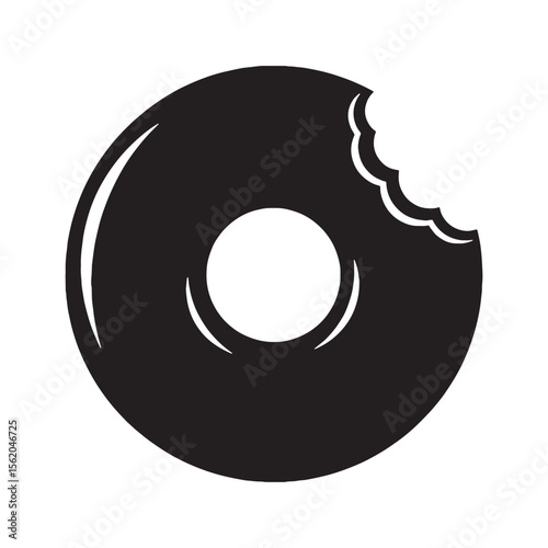 A swirl of sweetness and shape – Donut silhouette designed in smooth Donut vector – Donut illustration

