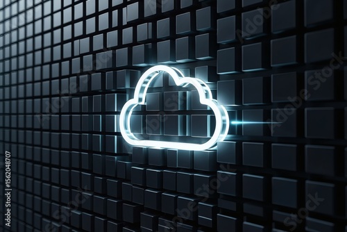Wallpaper Mural Futuristic Cloud Computing Data Storage Secure Digital Network Infrastructure and Server Technology Torontodigital.ca