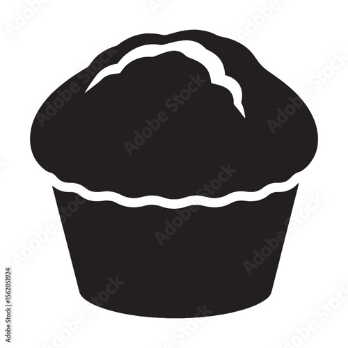 Topped with sweetness – Muffin silhouette rendered through soft Muffin vector – Muffin illustration

