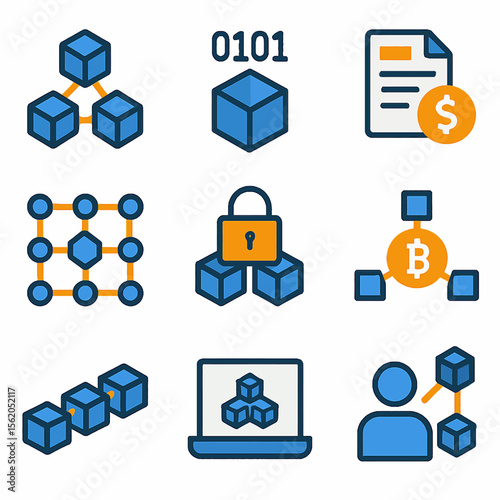 Blockchain technology illustration showcasing secure digital transactions and data management