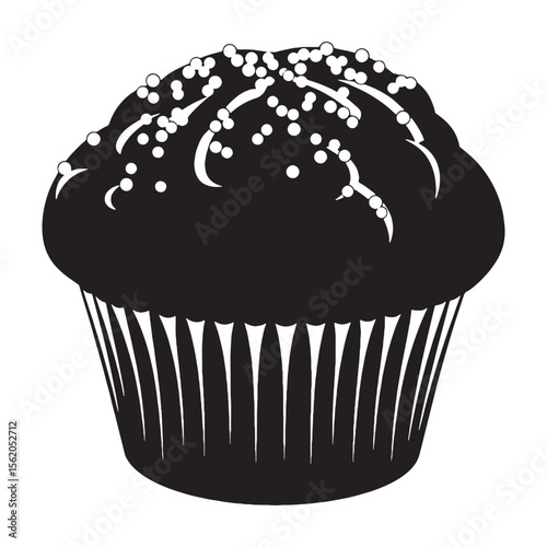 Wholesome charm in paper wraps – Muffin silhouette illustrated using classic Muffin vector – Muffin illustration

