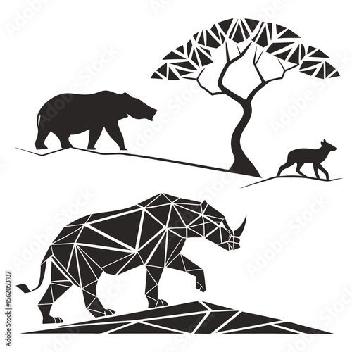 wild animals silhouettes