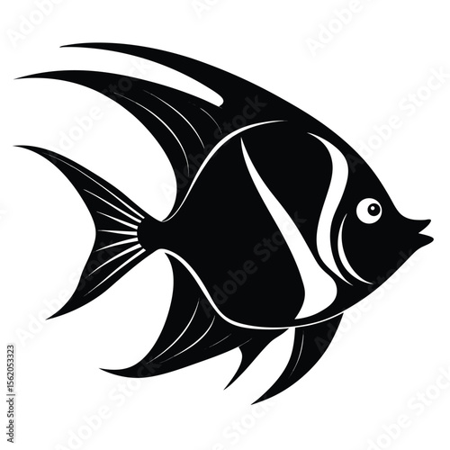 Vector illustration of a tropical fish swimming in the ocean, ideal for aquarium or fishing designs