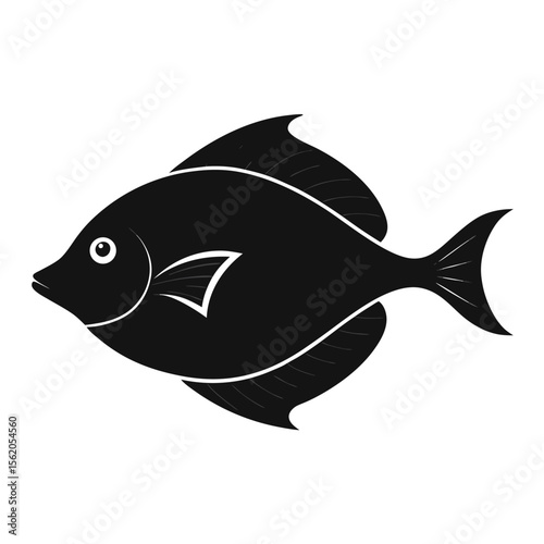 Cartoon vector illustration of marine animals like fish, dolphins, and sharks swimming in the blue ocean