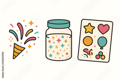 Brown paper packages with string and seal vector icon isolated illustration
