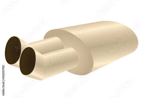 Brown exhaust pipe. vector illustration	