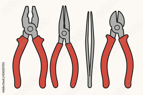 Orange power drill with bits and safety mask for construction and diy vector icon isolated illustration