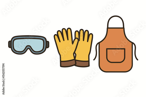 Wooden blocks and clamps with sanding block for diy projects vector icon isolated illustration