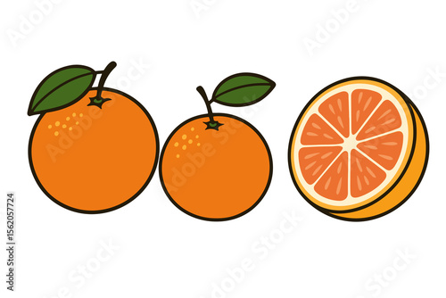 Cartoon fruits illustration: strawberry, cherry, watermelon vector icon isolated illustration