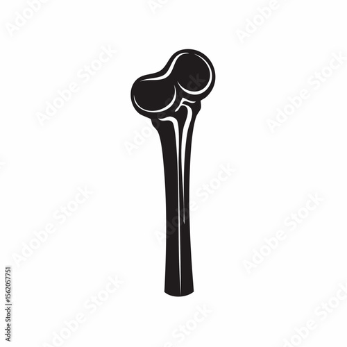 Human Humerus Bone Icon - Black Glyph