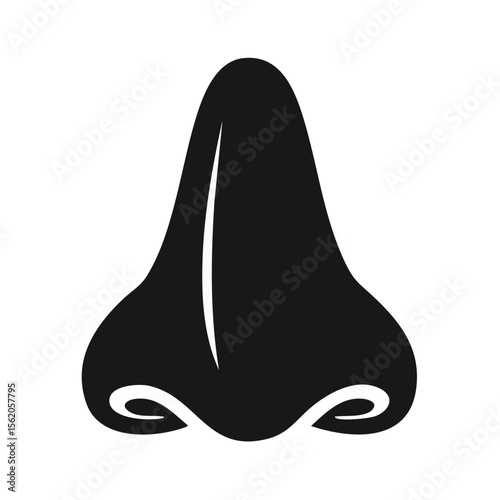 Human Nose Icon - Black Glyph (Color Changes Available in SVG)