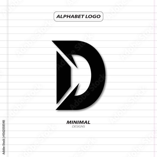 Minimalistic D Alphabet Logo Design with Clean Lines