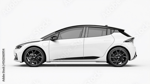 Sleek, white electric car mockup design