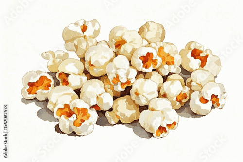 Watercolor Crunch opopcorn isolated vector illustration svg