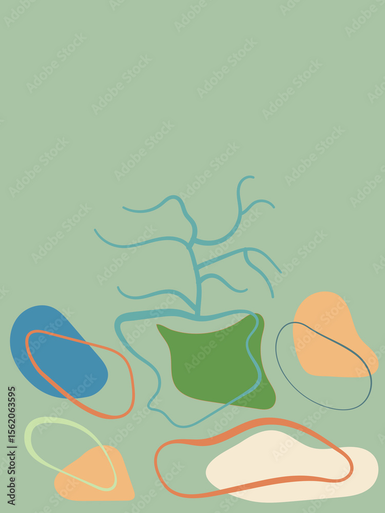Naklejka premium Abstract Modern Dynamic Vector Background Art with Clean Solid Shapes