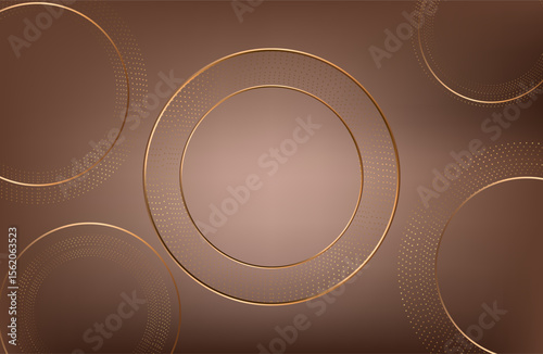 Premium background design with mocha mousse line pattern (texture) in luxury pastel color. Abstract horizontal vector template for business banner.dark brown background with golden brown circles. 