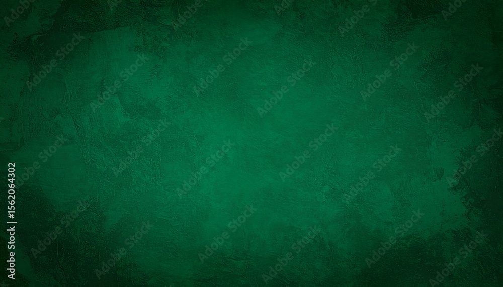 Fototapeta premium deep green grainy grunge wall background with copy space