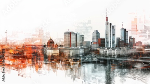 Cityscape panorama abstract art