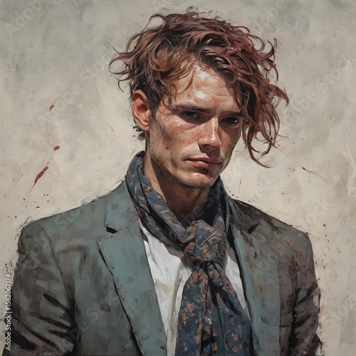 Handsome Man Oil Painting 