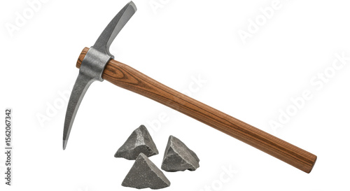 Photos Isolated Pickaxe and Rocks