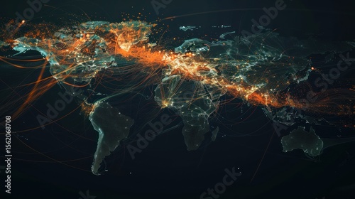 Global network map visualization