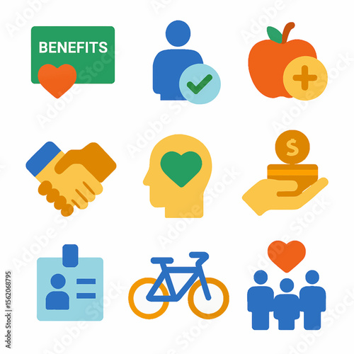 Employee benefits package offers comprehensive health and wellbeing support concept