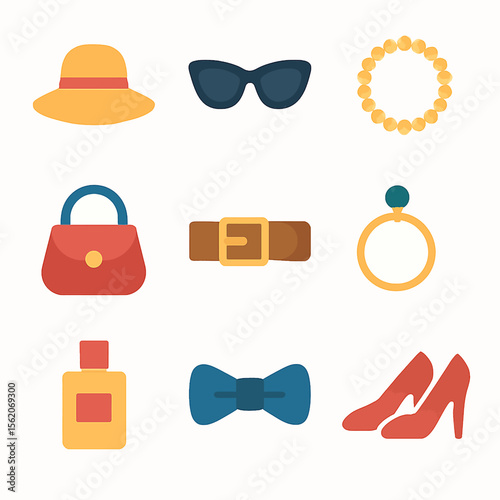 Fashion accessories collection featuring handbag, shoes, jewelry, and stylish apparel